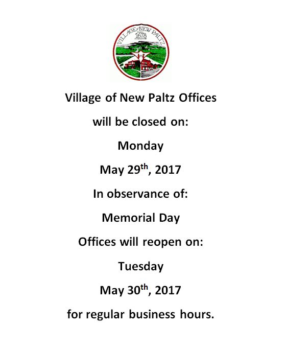 Office Closed for Memorial Day